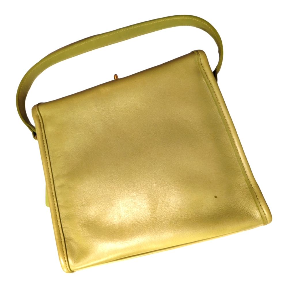 NWOT Vintage Coach Kiwi Green Top Handle  “Geometric Bag” Turn-lock Closu… - Picture 5 of 12